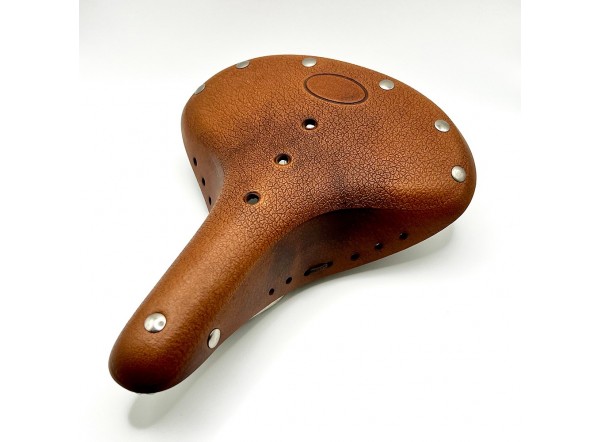 Sillín de piel Gyes SL-09 color miel efecto envejecido